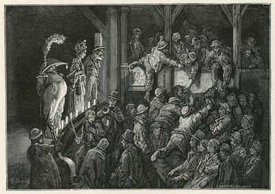 De Penny Gaff in Whitechapel door Gustave Dore